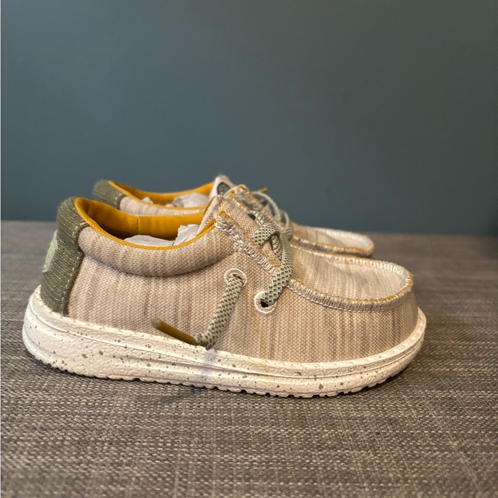 Hey Dude Gray and Tan Moccasin Shoes Casual Comfort